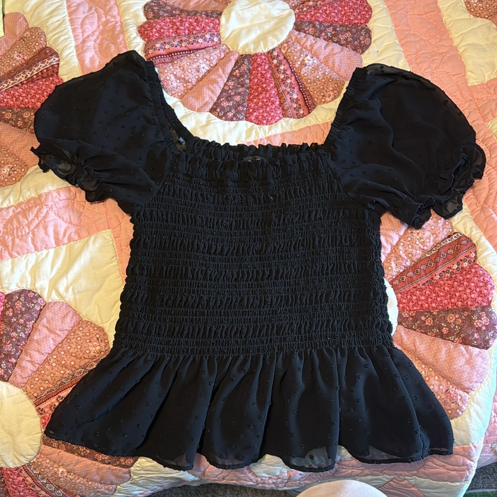 Black crop dress top